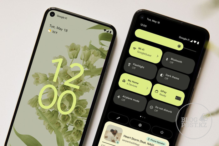 Android 12: как изменить часы на экране блокировки